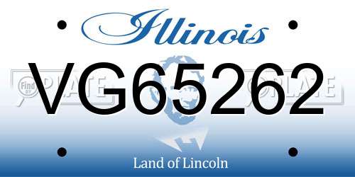 VG65262 Illinois License Plate