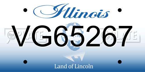VG65267 Illinois License Plate