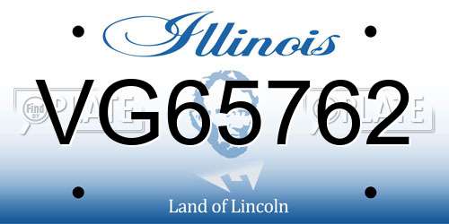 VG65762 Illinois License Plate