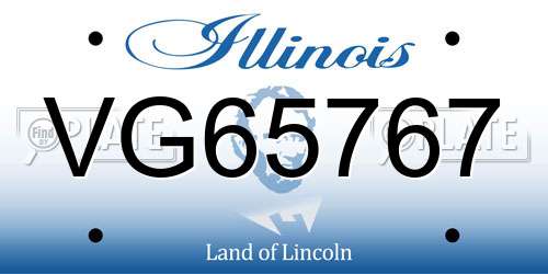 VG65767 Illinois License Plate
