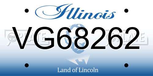 VG68262 Illinois License Plate