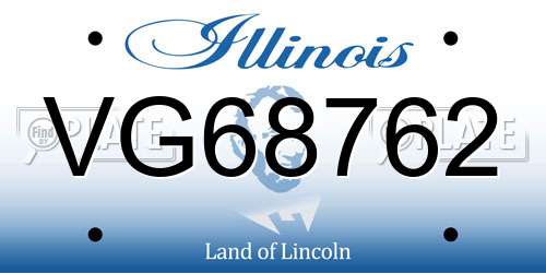 VG68762 Illinois License Plate