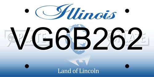 VG6B262 Illinois License Plate