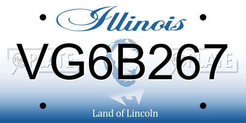 VG6B267 Illinois License Plate