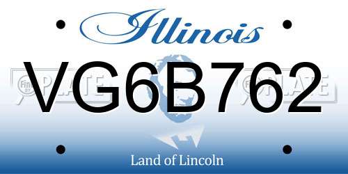 VG6B762 Illinois License Plate