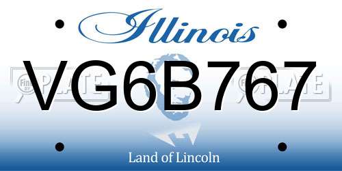 VG6B767 Illinois License Plate