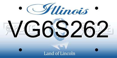 VG6S262 Illinois License Plate