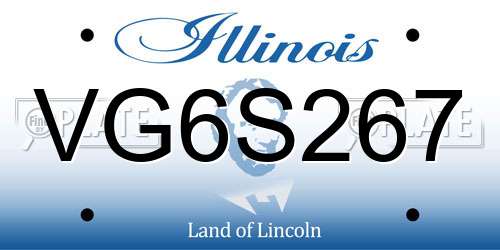 VG6S267 Illinois License Plate
