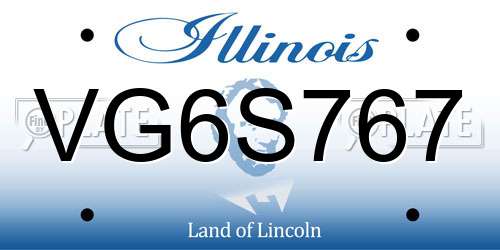 VG6S767 Illinois License Plate