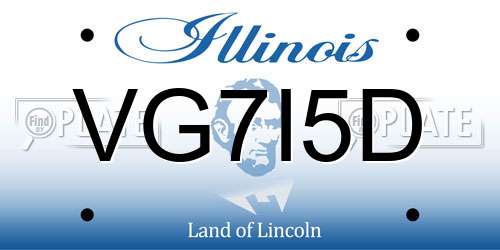VG7I5D Illinois License Plate