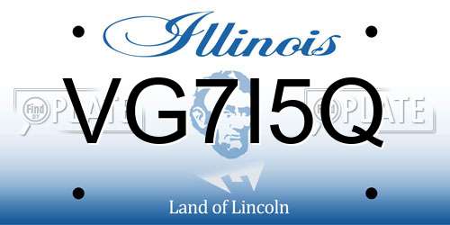VG7I5Q Illinois License Plate