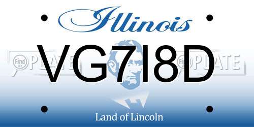 VG7I8D Illinois License Plate