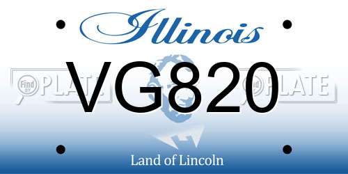 VG820 Illinois License Plate
