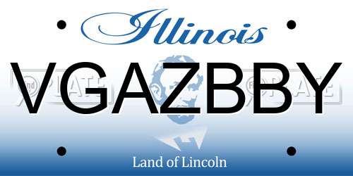 VGAZBBY Illinois License Plate