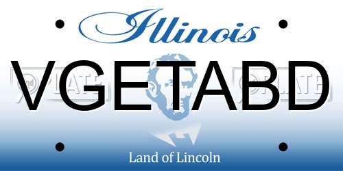 VGETABD Illinois License Plate