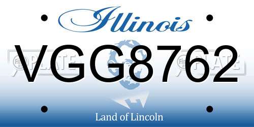 VGG8762 Illinois License Plate