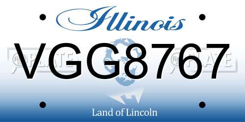 VGG8767 Illinois License Plate