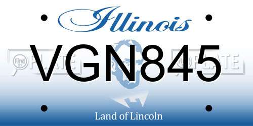 VGN845 Illinois License Plate