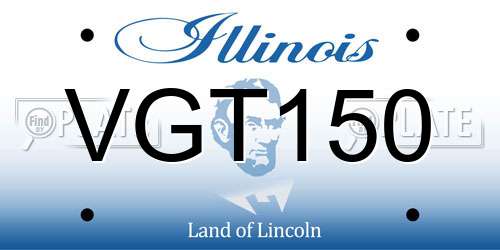 VGT150 Illinois License Plate