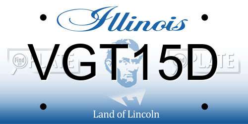 VGT15D Illinois License Plate