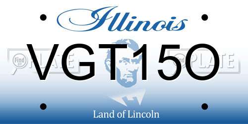 VGT15O Illinois License Plate