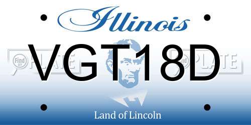 VGT18D Illinois License Plate