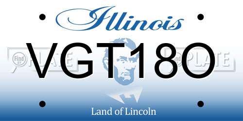 VGT18O Illinois License Plate