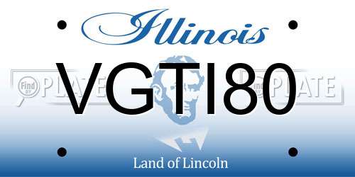 VGTI80 Illinois License Plate