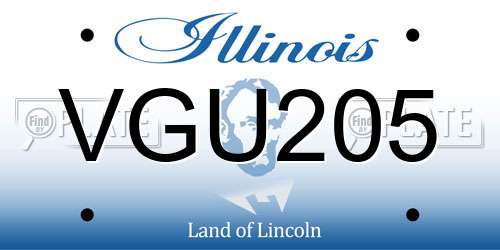 VGU205 Illinois License Plate