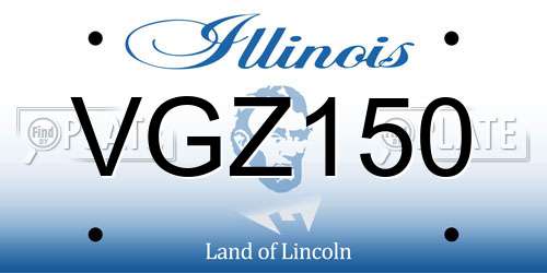 VGZ150 Illinois License Plate