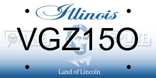 VGZ15O Illinois License Plate