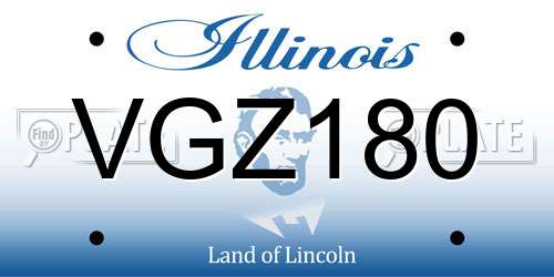 VGZ180 Illinois License Plate