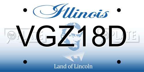 VGZ18D Illinois License Plate