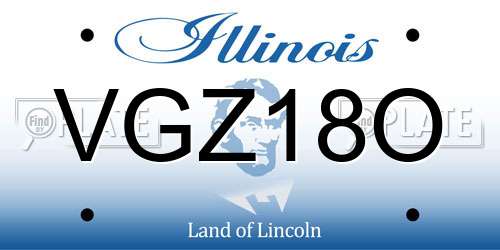 VGZ18O Illinois License Plate
