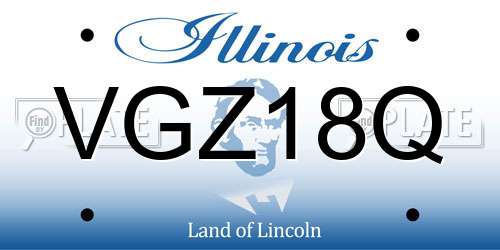 VGZ18Q Illinois License Plate