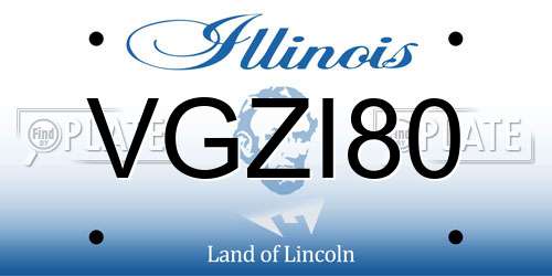 VGZI80 Illinois License Plate