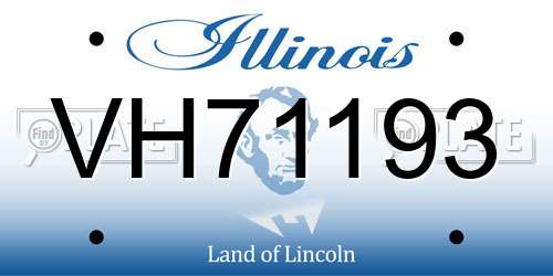 VH71193 Illinois License Plate