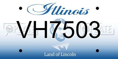 VH7503 Illinois License Plate