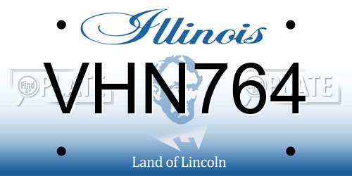 VHN764 Illinois License Plate