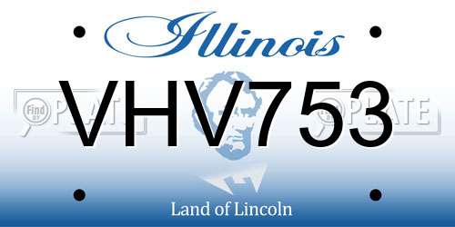 VHV753 Illinois License Plate