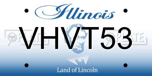 VHVT53 Illinois License Plate