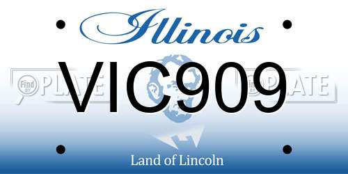 VIC909 Illinois License Plate
