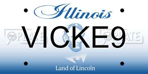 VICKE9 Illinois License Plate