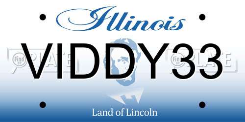 VIDDY33 Illinois License Plate