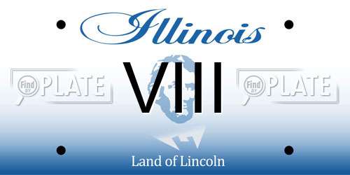 VIII Illinois License Plate