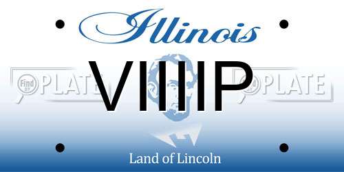 VIIIIP Illinois License Plate