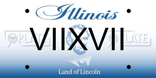 VIIXVII Illinois License Plate