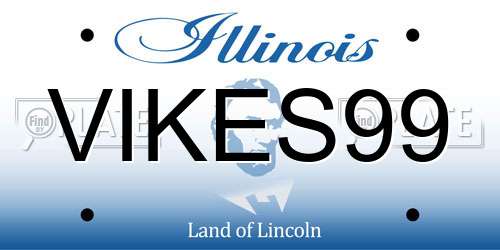 VIKES99 Illinois License Plate
