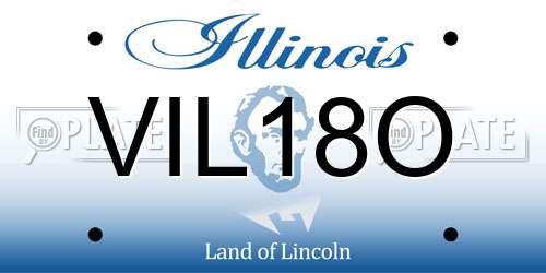 VIL18O Illinois License Plate
