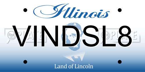 VINDSL8 Illinois License Plate